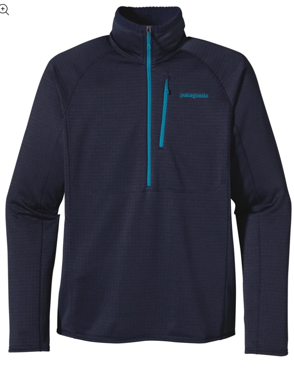 Patagonia R1 Navy Pullover with Teal Zip